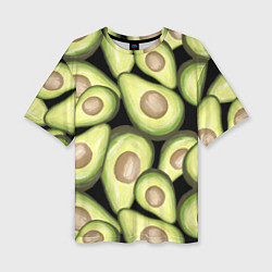 Женская футболка оверсайз Avocado background