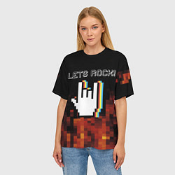Футболка оверсайз женская Let's Rock, цвет: 3D-принт — фото 2