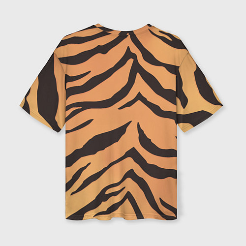 Женская футболка оверсайз Тигриный камуфляж / 3D-принт – фото 2