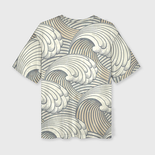 Женская футболка оверсайз Арт волны / 3D-принт – фото 2