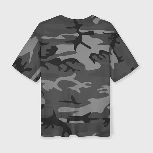 Женская футболка оверсайз Военный камуфляж / 3D-принт – фото 2