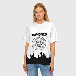 Футболка оверсайз женская RAMONES, цвет: 3D-принт — фото 2