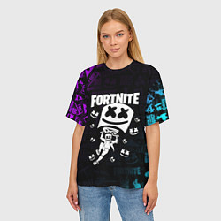 Футболка оверсайз женская Fortnite x Marshmello x Games, цвет: 3D-принт — фото 2