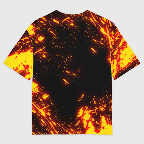 Женская футболка оверсайз Marilyn Manson логотип на брызгах / 3D-принт – фото 2