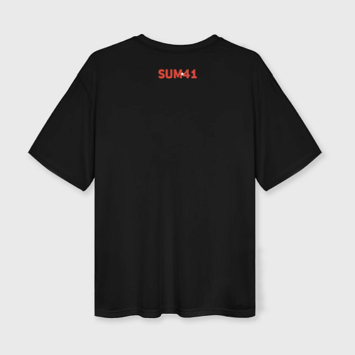 Женская футболка оверсайз Skull Sum41 / 3D-принт – фото 2