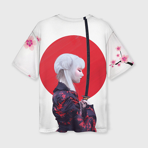 Женская футболка оверсайз Самурай / 3D-принт – фото 2