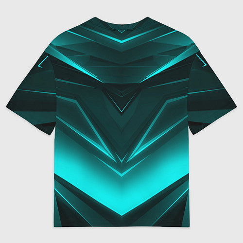 Женская футболка оверсайз NEON GEOMETRY STRIPES / 3D-принт – фото 2