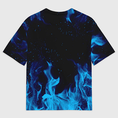 Женская футболка оверсайз СИНИЙ ОГОНЬ / 3D-принт – фото 2