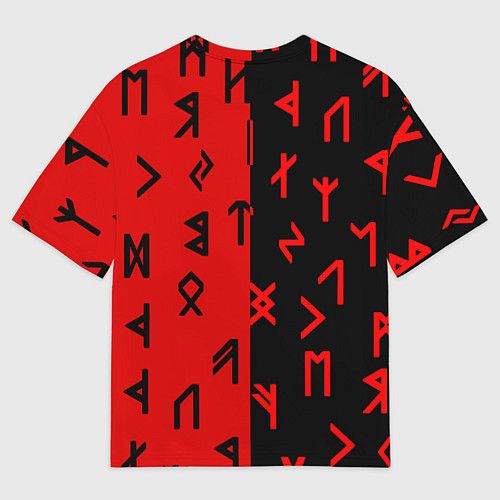 Женская футболка оверсайз РУНЫ / 3D-принт – фото 2