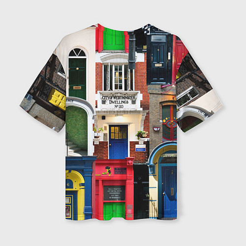 Женская футболка оверсайз London doors цифровой коллаж / 3D-принт – фото 2