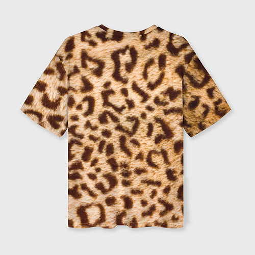 Женская футболка оверсайз Леопард / 3D-принт – фото 2