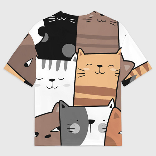 Женская футболка оверсайз Котейки / 3D-принт – фото 2