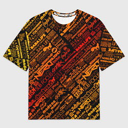 Женская футболка оверсайз Музыкальные бренды