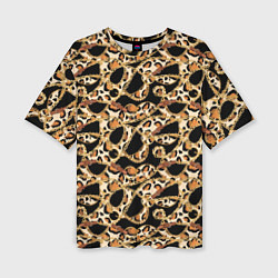 Женская футболка оверсайз Versace Леопардовая текстура