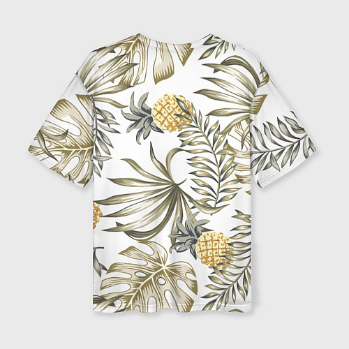 Женская футболка оверсайз Тропики хаки / 3D-принт – фото 2