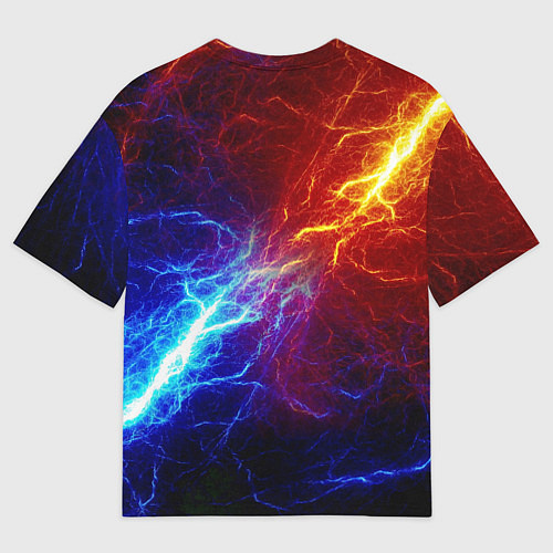 Женская футболка оверсайз ОГОНЬ ГЛИТЧ / 3D-принт – фото 2