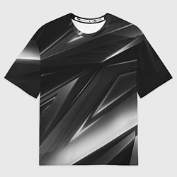 Футболка оверсайз женская GEOMETRY STRIPES BLACK & WHITE, цвет: 3D-принт