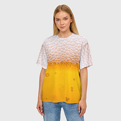Футболка оверсайз женская ЖИВОЕ ПЕННОЕ, цвет: 3D-принт — фото 2