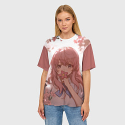 Футболка оверсайз женская Koe no Katachi, цвет: 3D-принт — фото 2