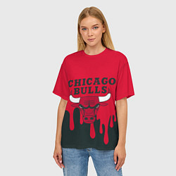 Футболка оверсайз женская Chicago Bulls, цвет: 3D-принт — фото 2