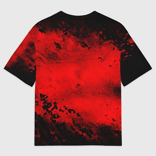 Женская футболка оверсайз Red grunge monster energy / 3D-принт – фото 2