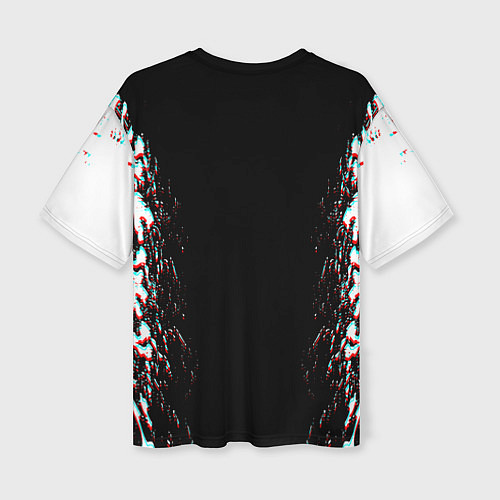 Женская футболка оверсайз CYBERPUNK 2077 SAMURAI GLITCH / 3D-принт – фото 2