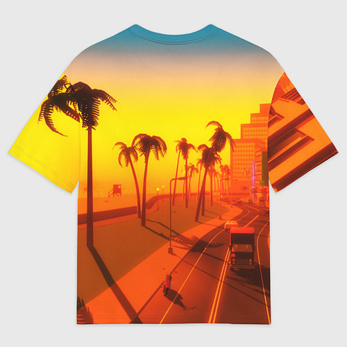 Женская футболка оверсайз HOTLINE MIAMI / 3D-принт – фото 2