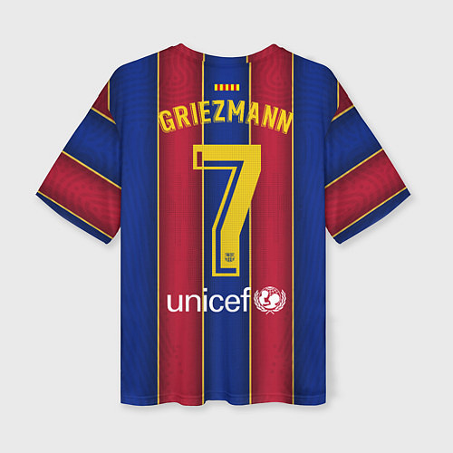 Женская футболка оверсайз Griezmann home 20-21 / 3D-принт – фото 2