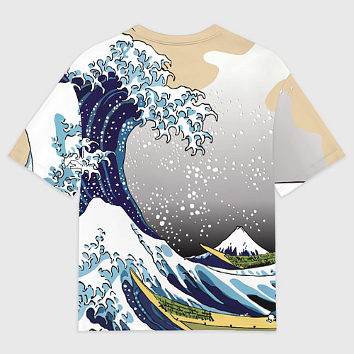 Женская футболка оверсайз The great wave off kanagawa / 3D-принт – фото 2