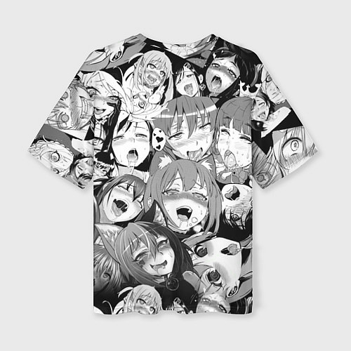 Женская футболка оверсайз AHEGAO АХЕГАО / 3D-принт – фото 2