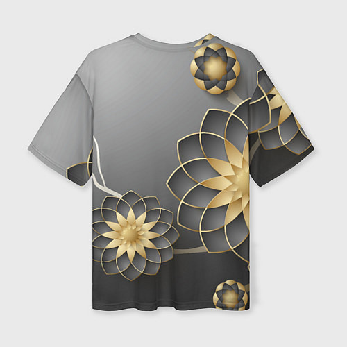 Женская футболка оверсайз 3D цветы / 3D-принт – фото 2