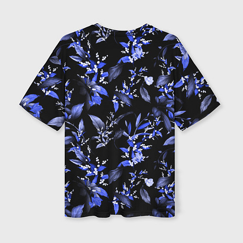 Женская футболка оверсайз Ночные цветы / 3D-принт – фото 2