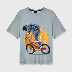 Женская футболка оверсайз Космический велосипедист Z