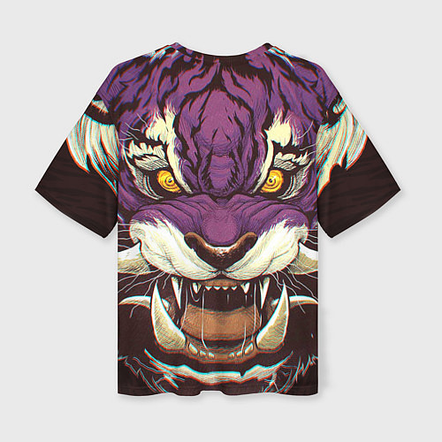 Женская футболка оверсайз Маска тигра Ханья / 3D-принт – фото 2
