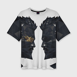 Женская футболка оверсайз Отражение Адама Дженсена Deus Ex