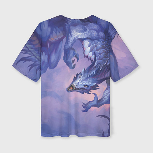 Женская футболка оверсайз Дракон воды / 3D-принт – фото 2