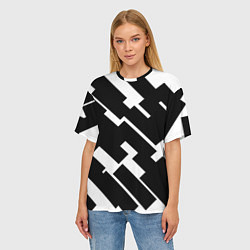 Футболка оверсайз женская ГЕОМЕТРИЯ,АБСТРАКЦИЯ,ПОЛОСЫ, цвет: 3D-принт — фото 2