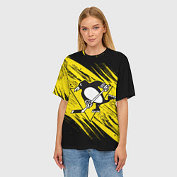 Футболка оверсайз женская Pittsburgh Penguins Sport, цвет: 3D-принт — фото 2
