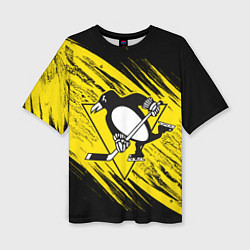 Женская футболка оверсайз Pittsburgh Penguins Sport