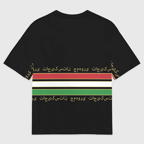 Женская футболка оверсайз Таджикистан - черный лев / 3D-принт – фото 2