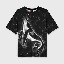 Женская футболка оверсайз Космический Кит