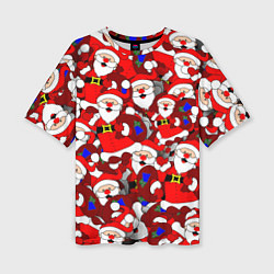 Женская футболка оверсайз Русский Санта Клаус
