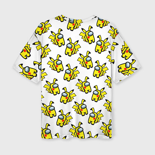 Женская футболка оверсайз Among us Pikachu / 3D-принт – фото 2