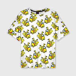 Женская футболка оверсайз Among us Pikachu