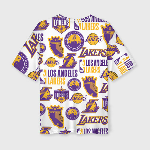 Женская футболка оверсайз LAKERS LOGO / 3D-принт – фото 2