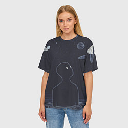 Футболка оверсайз женская Гуррен Лаганн Антиспиральщик, цвет: 3D-принт — фото 2