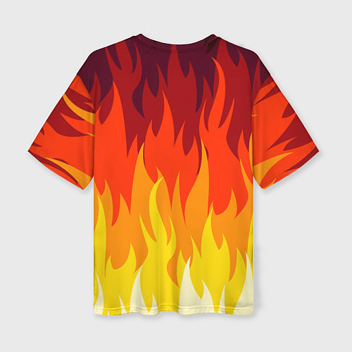 Женская футболка оверсайз Among Us Fire Z / 3D-принт – фото 2