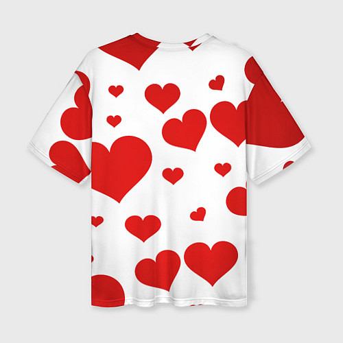 Женская футболка оверсайз Сердечки / 3D-принт – фото 2