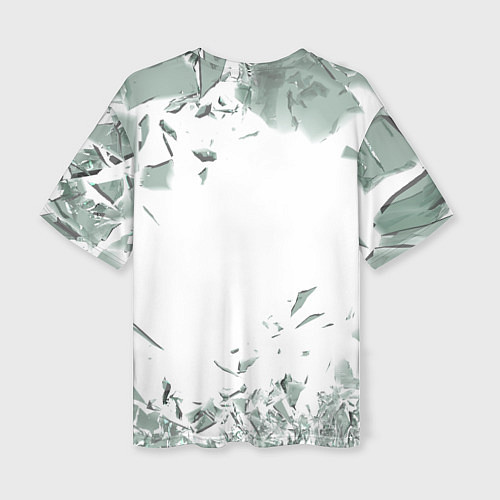 Женская футболка оверсайз Разбитое стекло / 3D-принт – фото 2
