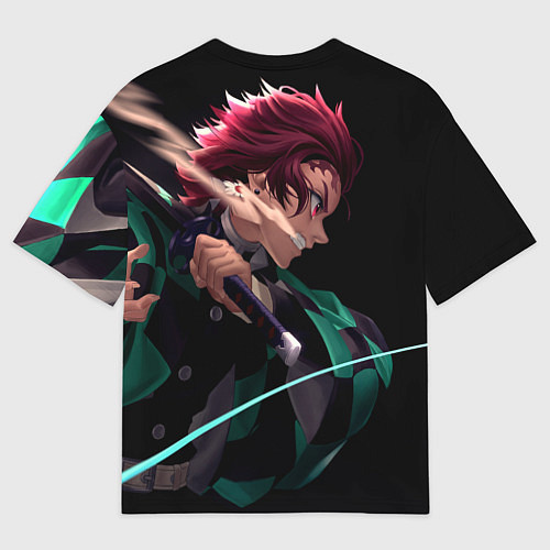 Женская футболка оверсайз ТАНДЖИРО / 3D-принт – фото 2